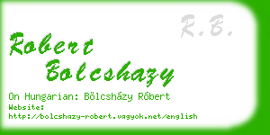 robert bolcshazy business card