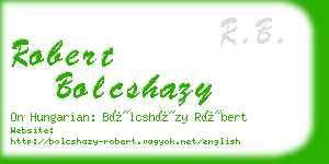 robert bolcshazy business card